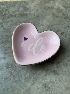 Pink Heart Trinket Dish "I Do"